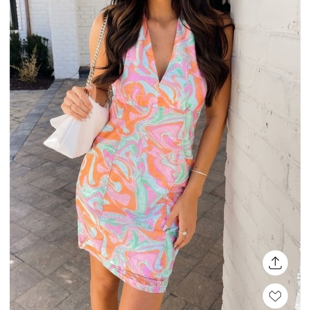 Colorful Halter Dress